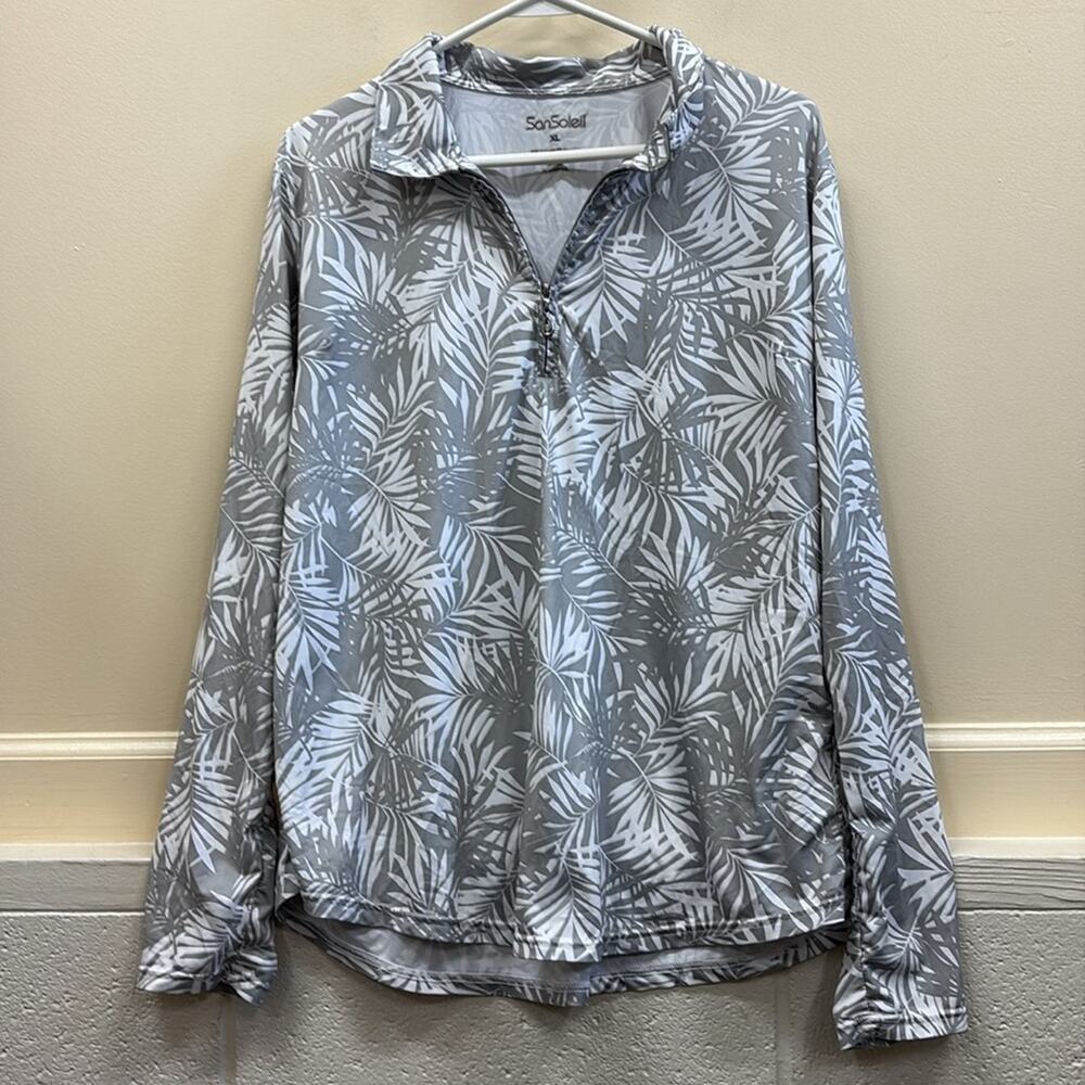 SanSoleil women’s XL White and Gray activewear Top